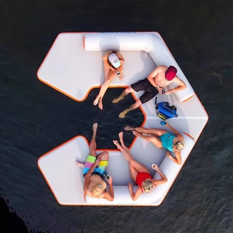 Water inflatable floating table swimming leisure sofa mat, outdoor and leisure  bed floating discharge outlet