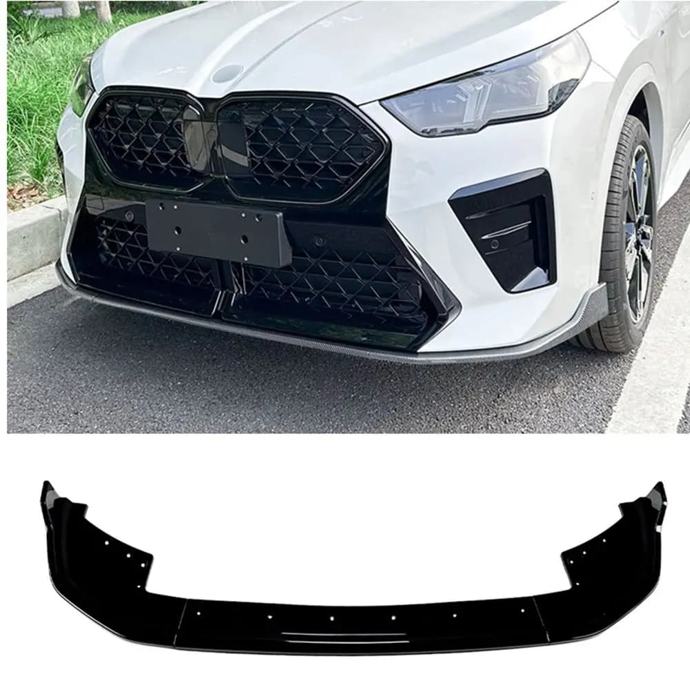 FOR BMW X2 U10 M Sport 2023+MP Car Bumper Front Shovel Front Lip Spoiler Car Body Kit External Modification Protection