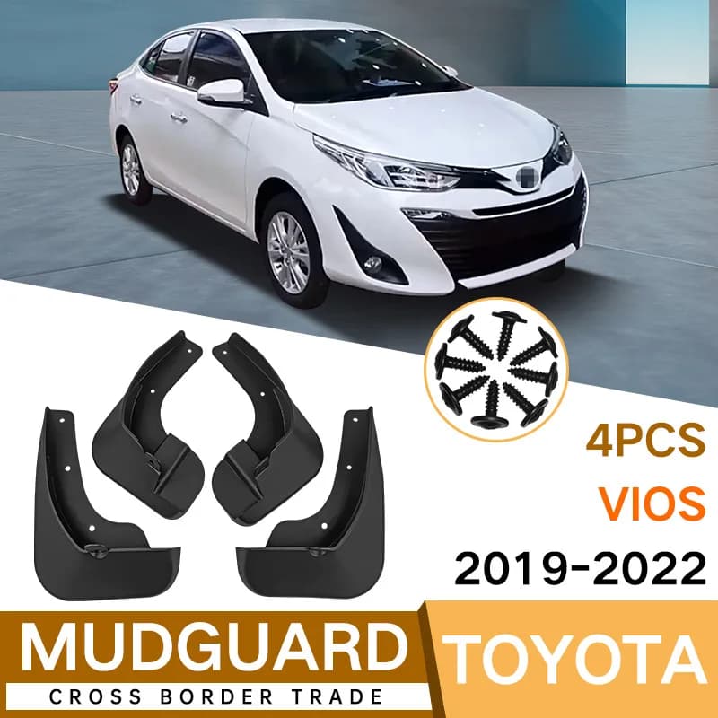 For Toyota Vios 2019-2022 Mud Flaps Custom Fit Splash Guards Front Rear Wheel Auto Exterior Decor Accessories