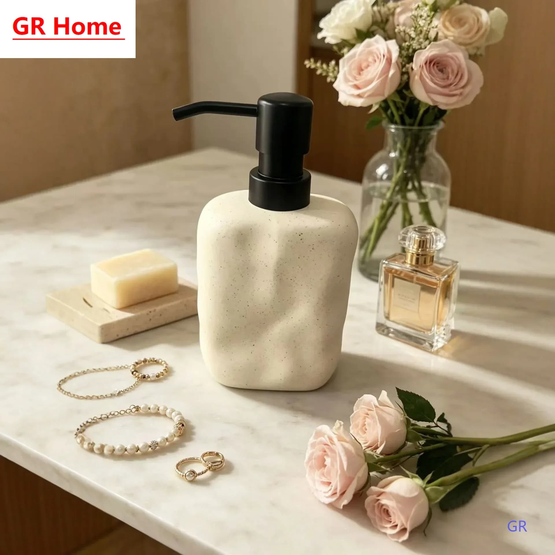 Stock Ceramic Soap Dispenser for Hotel Home Shampoo Body Wash Lotion Pump Bottle