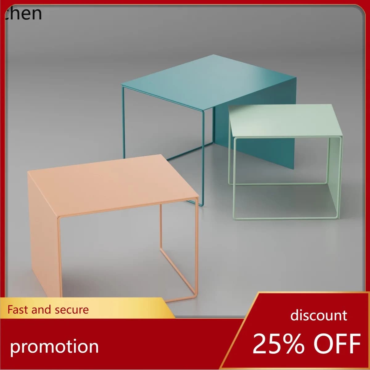 CZ Bay Window Home Small Coffee Table Simple Mini Iron Art Combination Sofa Corner Table Side Table