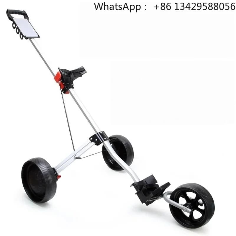 PGM Aluminum Alloy Foldable Golf Hand Push Cart Lightweight Portable Golf Trolley for Driving Range Practice Golf Training