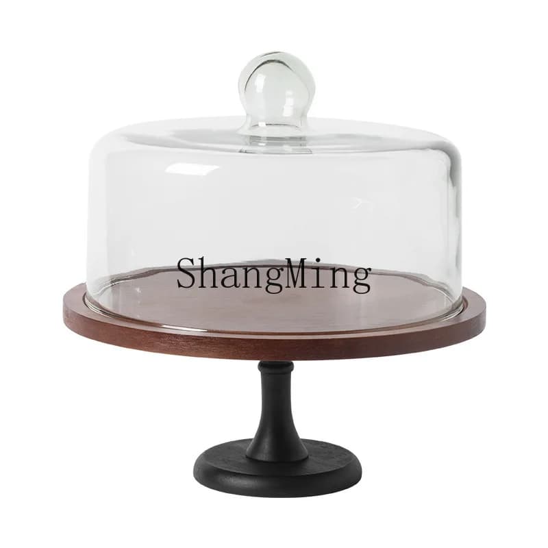 DSA bamboo and wood cake tray household living room snack plate dessert table display stand wooden tall fruit plate