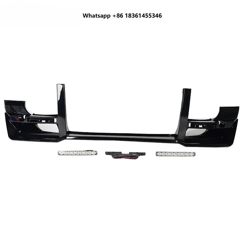 For  2020+ Defender 110 PP Plastic Wide BodyKit Front Lip Front Grille Rear Diffuser With Exhaust Pipes
