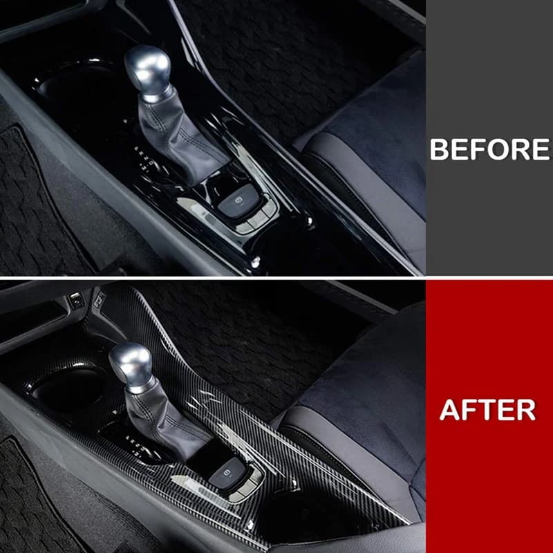 For Toyota C-HR CHR 2018-2021 Shift Cover Middle Console Gear ABS Carbon Fibre Gear Decor Cover Sticker Accessories