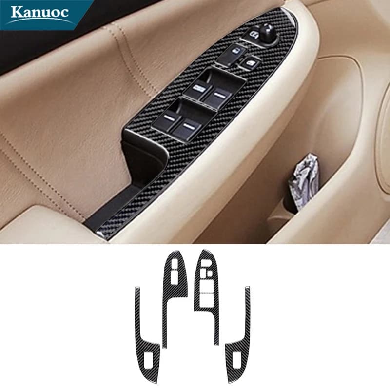 Car Interior Decorative Accessories For Honda Accord Sedan 2003 2004 2005 2006 2007 Door Lift Control Carbon Fiber Stickers