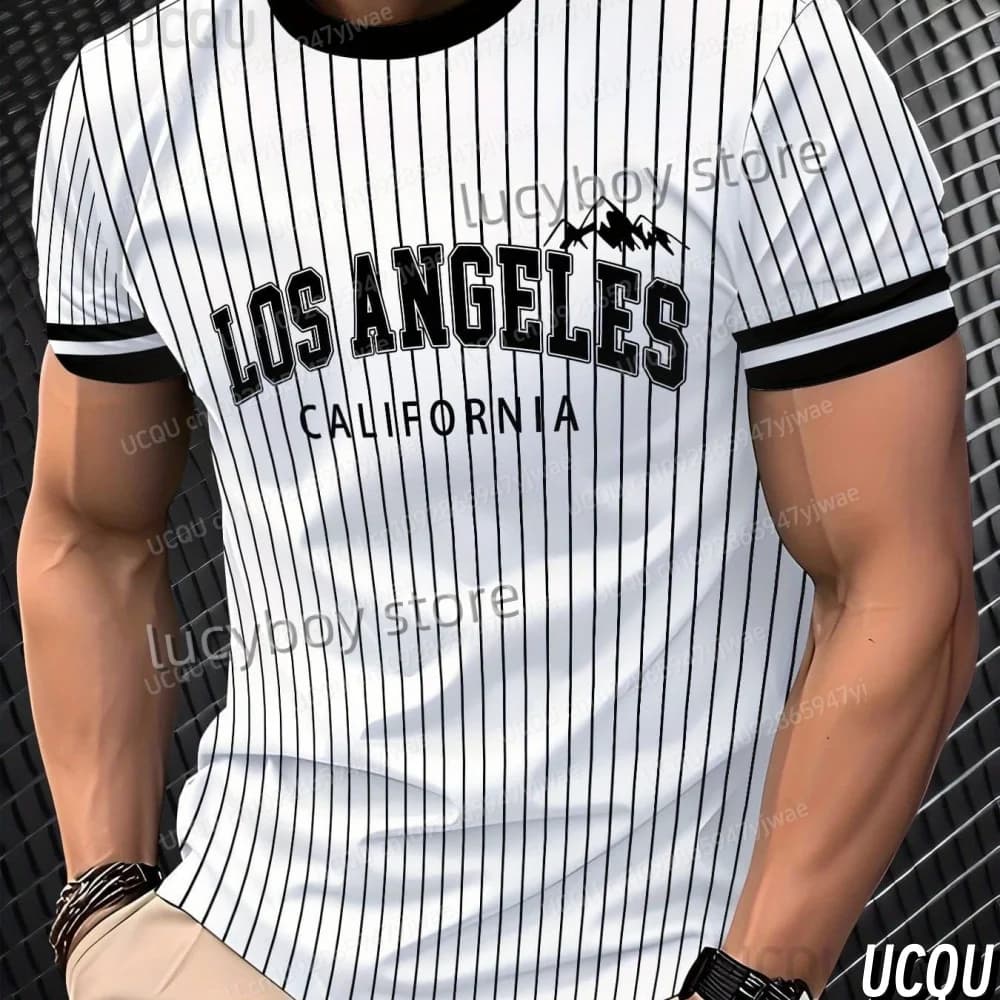 Hot Sell Men's Los Angeles California Graphic T Shirt Short Sleeve Plus Size T-Shirt Vintage Lightweight Jersey Tees Men Clothes