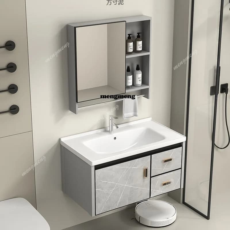 Thickened space bathroom cabinet, toilet washbasin, combined integrated ceramic washbasin