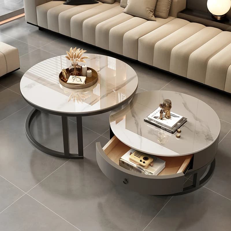 Light luxury nested durable top coffee table set easy to clean