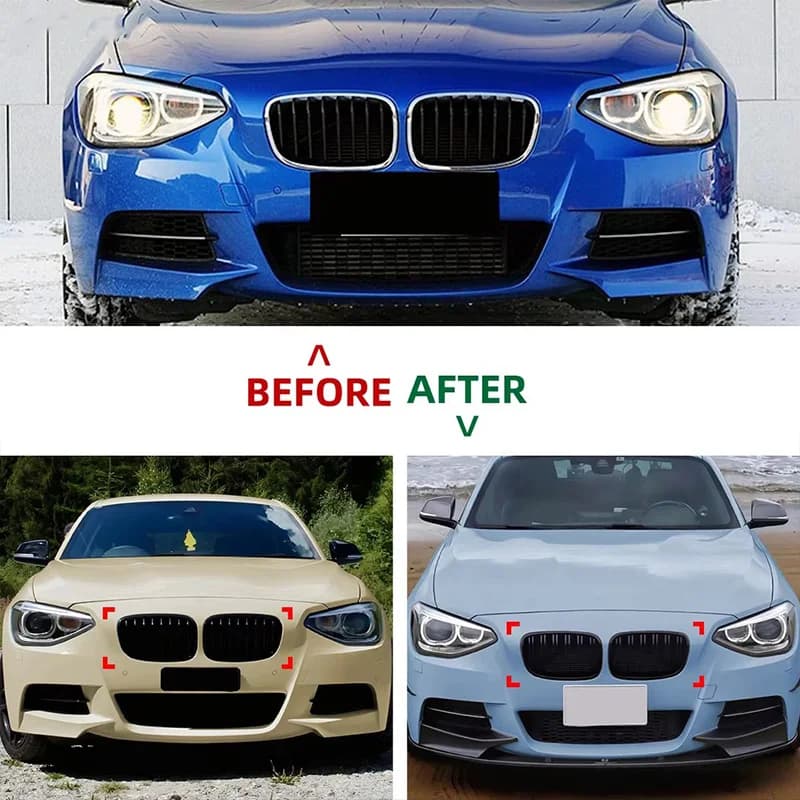 For BMW 1 Series F20 F21 Front Bumper Racing Grille Dual Line Kidney Front Grill Replacement Car Accessory for 2011-2014