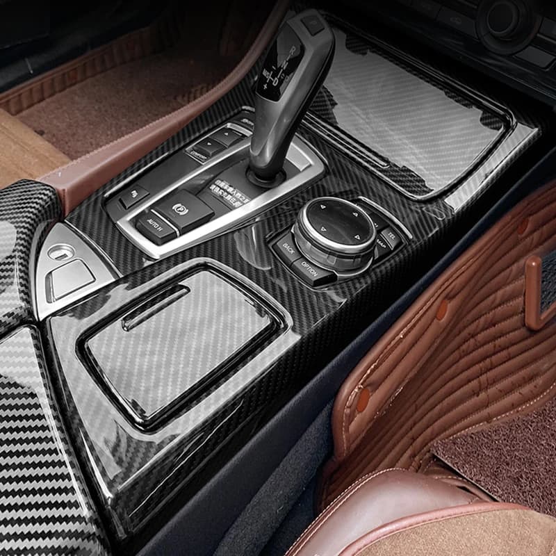 For BMW 5 Series F10 Car Styling Interior Center Console Gear Shift Panel Decorative Strip Sticker Cover Trim Auto Accessories