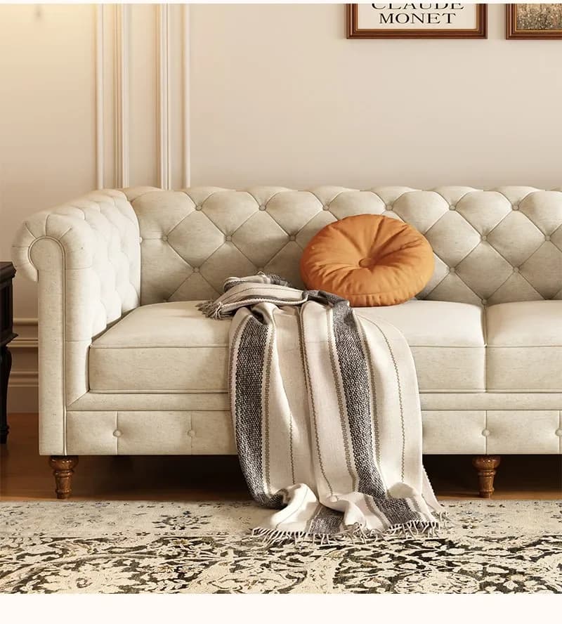 Living Room Sofa Fabric Combination Three-person Modern Simple Small Apartment SofaX8
