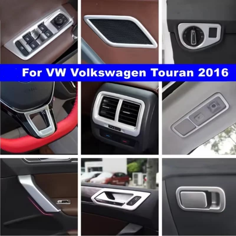 ABS Matte Armrest Box / AC Air Outlet Vent / Door Speaker / Glass Lift Panel Accessories Cover Trim For VW Touran 2016 - 2019