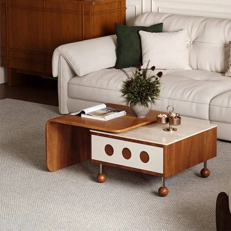 Vintage Wood Coffee Table Style Drawer Storage Saving Center Coffee Table Decor Minimalist Mesa De Centro Sala Furniture Home