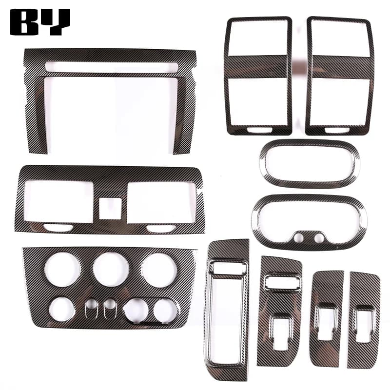 For Hummer H3 2005-2009 Stainless Steel Center CD A/C volume trim panel Glass Lift Frame Decorative Sticker Car Accessories