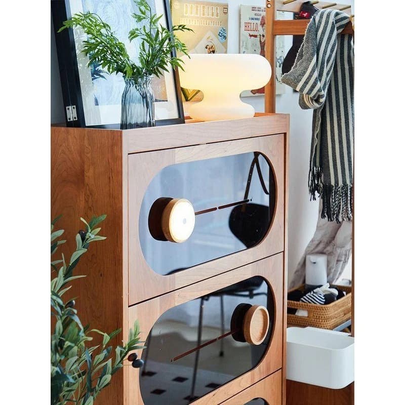 Shoe cabinet Nordic solid wood bottom door tipping bucket shoe cabinet foyer ultra-thin Japanese-style home acrylic entrance