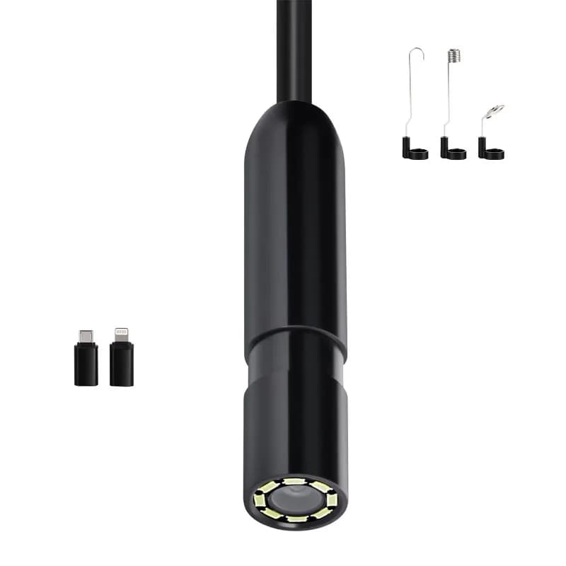 Semi-rigid cable high definition tube endoscope camera with light for industrial inspection
