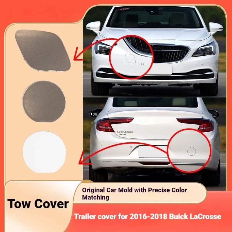 For 16 17 18 Buick LaCrosse Front & Rear Bumper Trailer Cover Trailer Hook Cover Tow Cover Trailer Trim