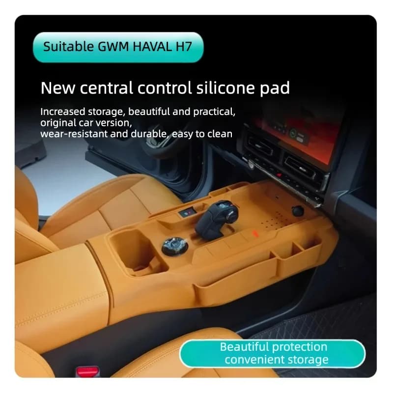 For GWM HAVAL H7 2024-2026 Central Control Storage Box Silicone Protection Pad Wireless Charging Mat Modification Accessories