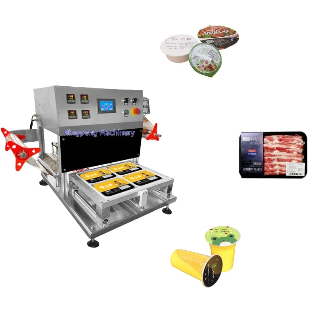Sealer Cup Sealing Machine for Bubble Tea Boba Cups Automatic Electric Plastic Tray Sealer Beverage Packaging
