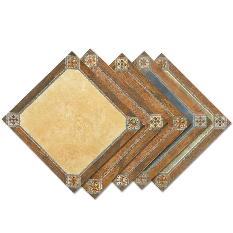 Horned flower pastoral antique brick 600x600 indoor retro living room floor tile outdoor balcony courtyard non-slip tile