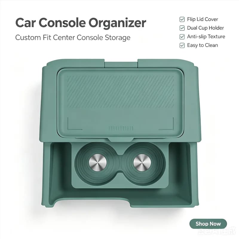 For Nissan N7 2025 Center Console Lower Storage Box, Drop-in Silicone Organizer Tray, Interior Accessory