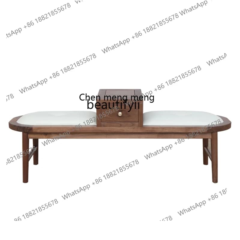 New Chinese style solid wood black walnut simple bedroom low stool mortise tenon household shoe changing stool