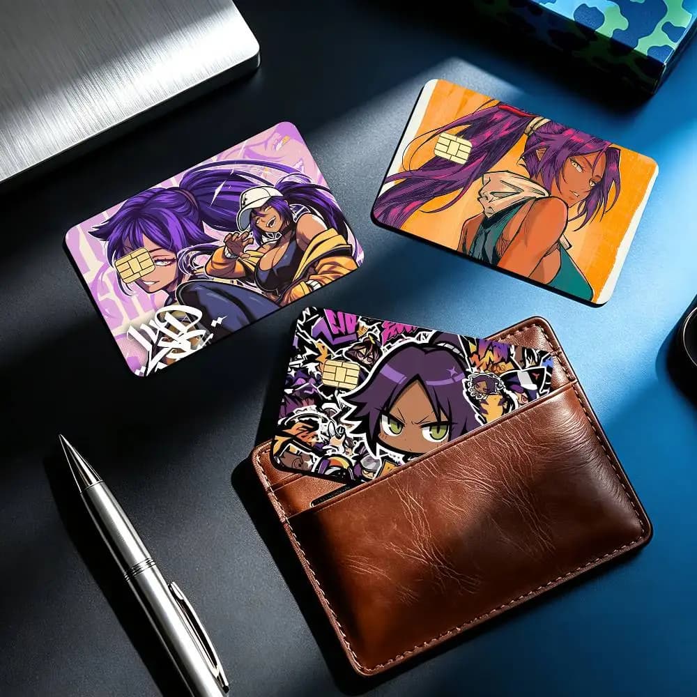 Cat Y-Yoruichi Shihouin Bleach 4pcs 1Set Card Stickers Small Waterproof Chip 4PCS Card Sticker Anti-Scratch