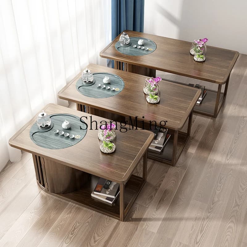 CL tea table integrated modern simple tea table living room home tea solid wood multi-functional Chinese kung fu coffee table