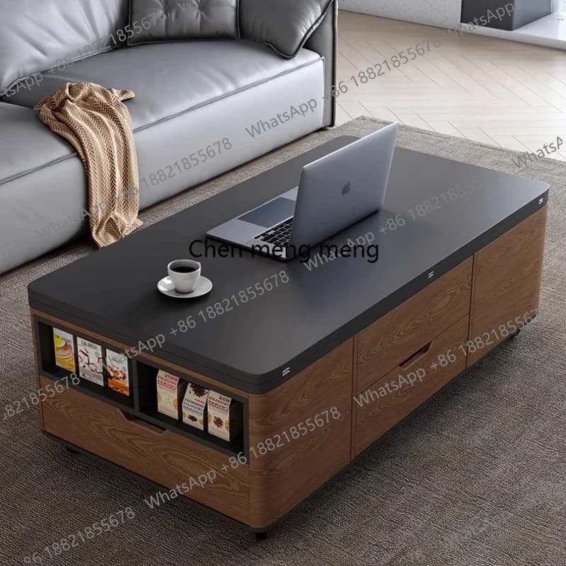 Wood Modern Design Coffee Table Storage Black Simple Center Nordic Coffee Table Mesa Lateral Tavolino Da Salotto Furniture