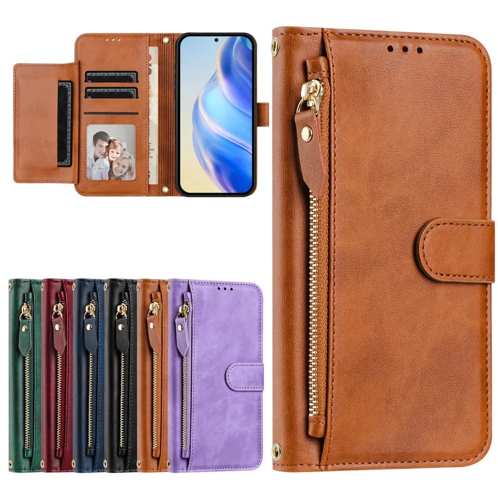 For Xiaomi Redmi Note 14 Pro Plus 5G Crossbody Leather Wallet Zipper Cover for Redmi Note 14 13 12 Pro+ 14S 12S 12Turbo Funda