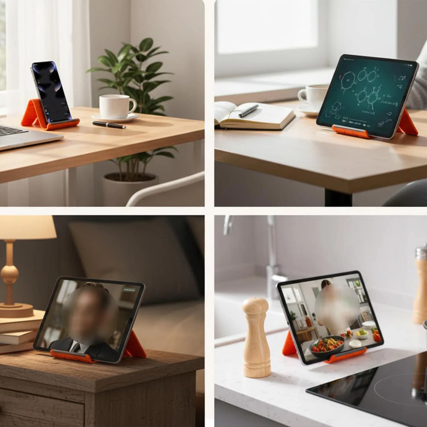 Portable Foldable Silicone Phone Holder, Flexible Silicone Phone Stand, Multi-Angle Adjustable Silicones Cell Phone Holder