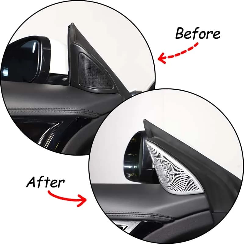 Stainless Steel Car Dashboard Audio Speaker Cover Trim For Jaguar F-TYPE 2013-2026 A Pillar Tweeter Trim Accessories 2PCS