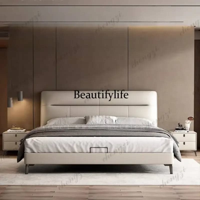 Black White Double Bed Gray European Australia Storage Lit Luxe Double Bed Japanese Modern Cloud Camas De Dormitorio FurnitureN1