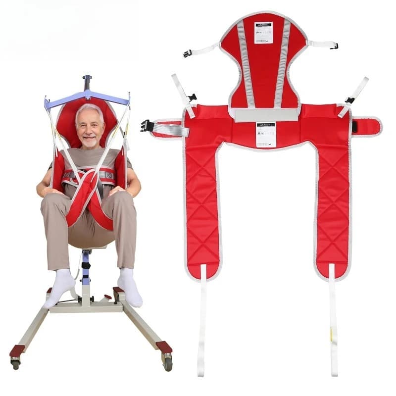 Patient Harness Lift Hygiene Sling Medical Hoist Elderly Transfer Commode Toileting Aid with Head Support SWL 230kg