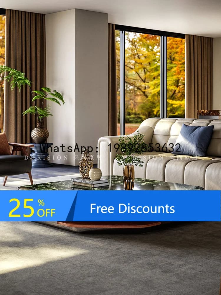 YFY Italian Minimalist Coffee Table Living Room Home 2025 New High-End Modern Light Luxury Premium Sense Irregular Shape