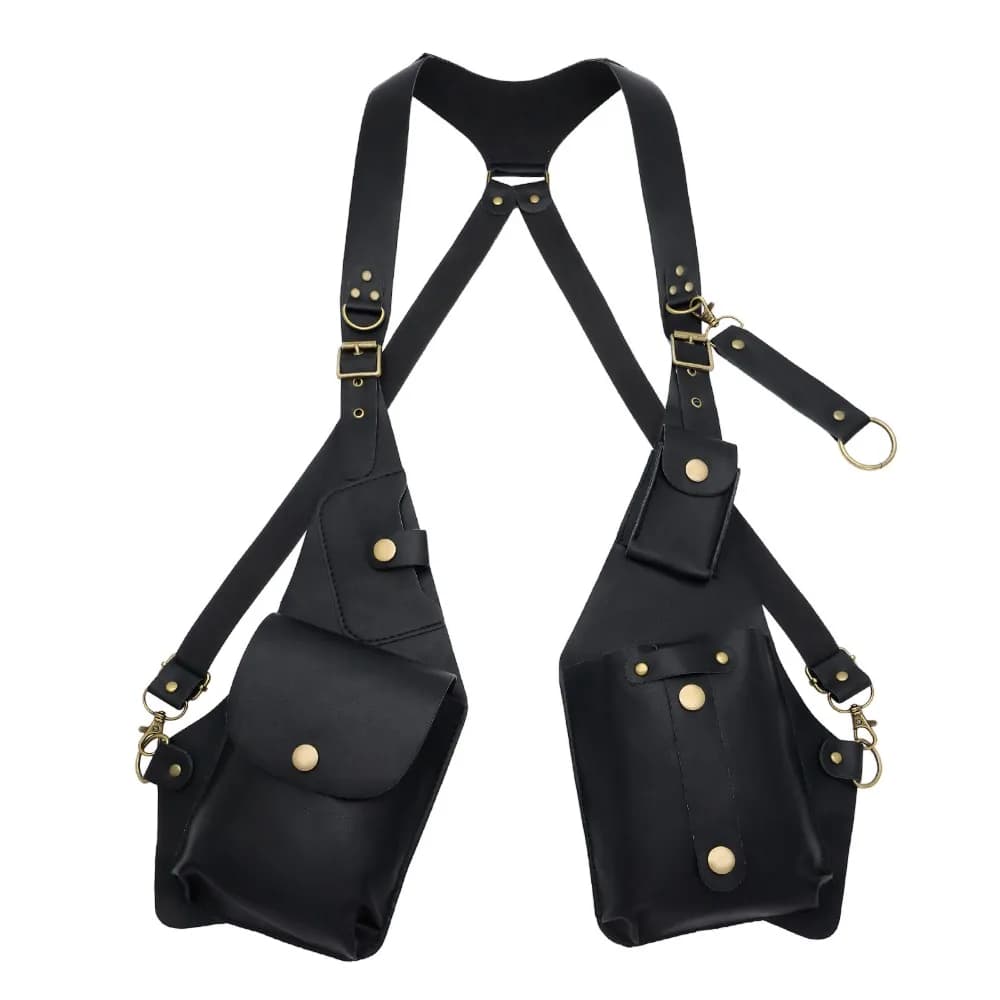Retro Vintage Underarm Strap Wallet Pocket Anti-Theft Vest Bag Mobile Phone Purse Gothic Steampunk Shoulder Harness Bag Cosplay