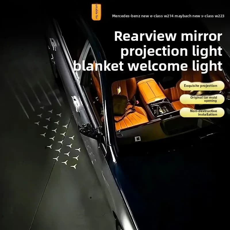 Applicable to Mercedes-Benz's new E-Class W214 rearview mirror welcome light E200L Angel Wings light blanket light
