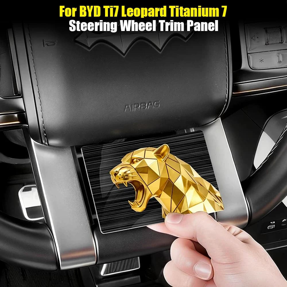 For BYD Ti7 Leopard Titanium 7 Personalized Sticker Car Steering Wheel Interior Panel Modification Decoration Cover Trim