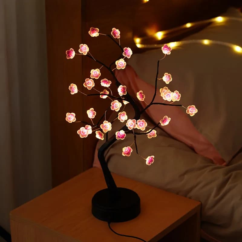 LED Night Light Pearl Bonsai Table Touch Tree Light Gypsophila Light Energy Saving Lamp Home Party Wedding Christmas Decoration