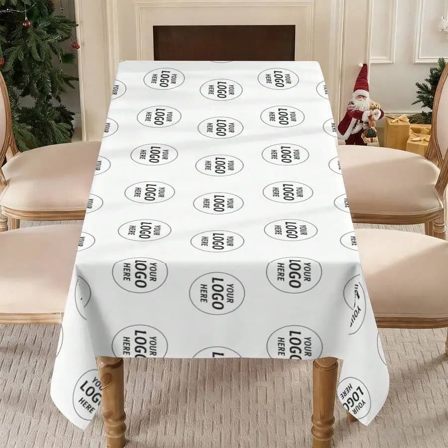 Custom 1pc Rectangle Tablecloth, Polyester Washabl Table Cover, Full Size Printed Design, Ideal for Holiday Banquets Home Decor