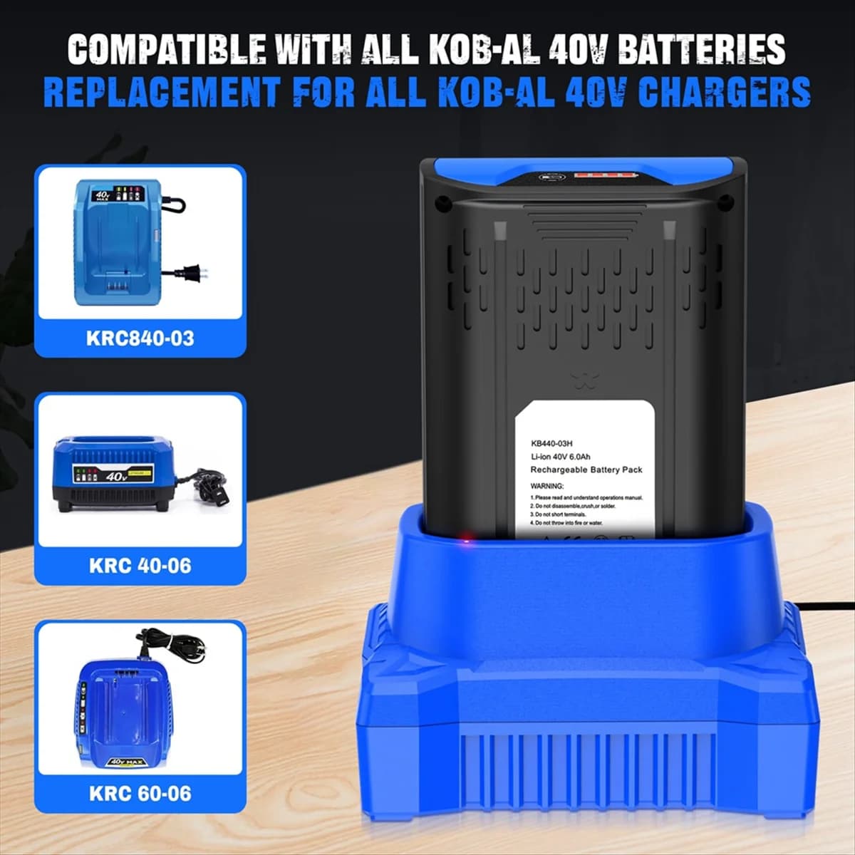 SSR Mini 2A Battery Charger for 40V Max Battery KB440-03 KB2540C-06 KB640-03 KB240-06 KB640-06 KB245-06 US PLUG