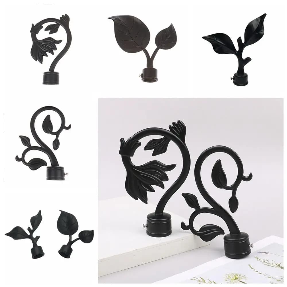 Luxurious Ends Heads Curtain Pole Finials Imitation Iron Strong Roman Rod Unique Shape ABS Material Home