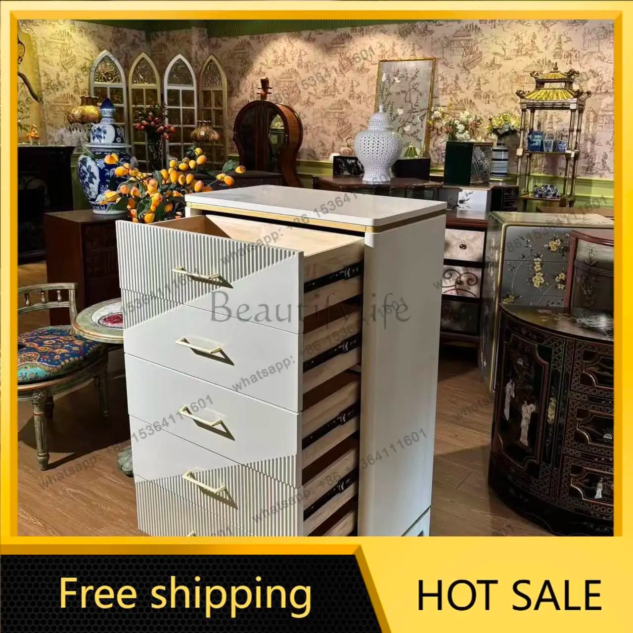 LD Italian light luxury chest of drawers modern living room storage side cabinet