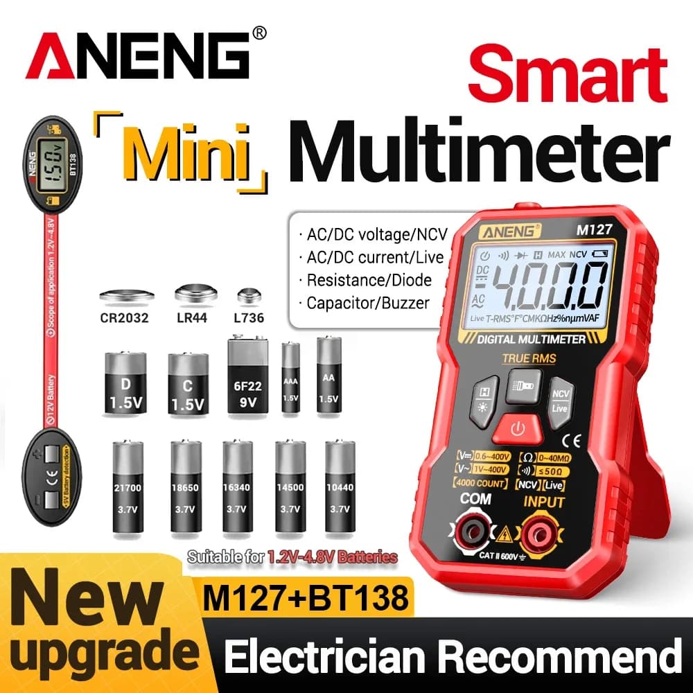 Digital Multimeter Professional Battery Level Tester Kit ANENG AC/DC Voltage Resistance NCV induction Multifunction Meter Tools