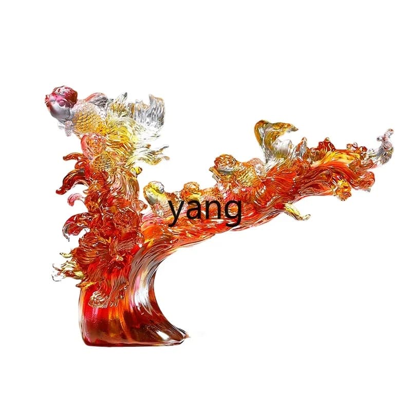 LTT living room porch cabinet home decoration ornament handmade glazed fish housewarming gift