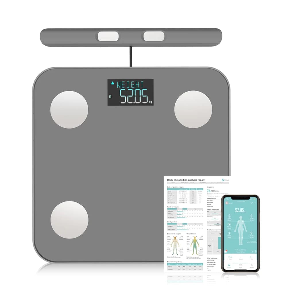 8-Electrode Smart BMI Digital Scale Fitness Health LCD Display Stainless Steel Body Scale 0.1g Measuring Music Indicator