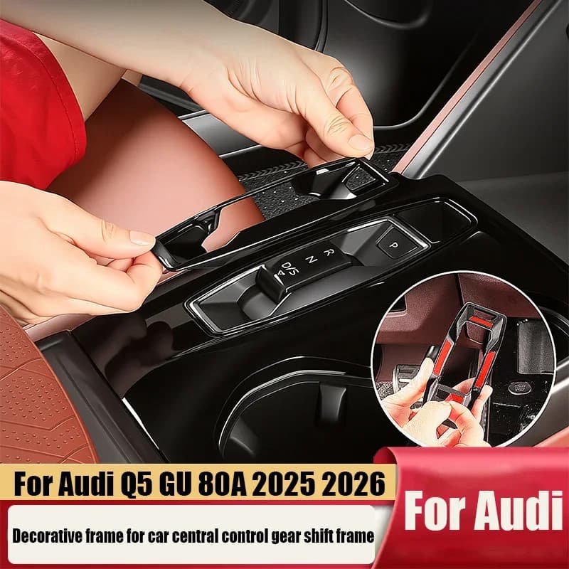 For Audi Q5 Q5L GU 2025 2026 ABS Car Gear Shift Frame Cover Center Console Trim Gear Selector Panel Accessories