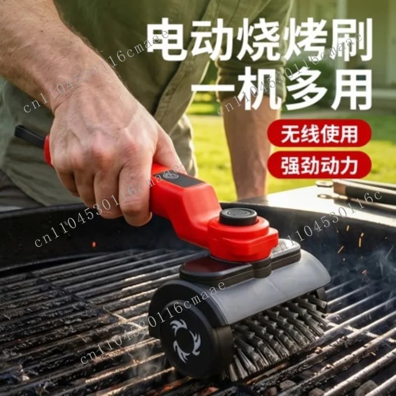 Electric BBQ Brush Stainless Steel Wire  Brush BBQ Grill Grill Rotary  Cleaning Brush