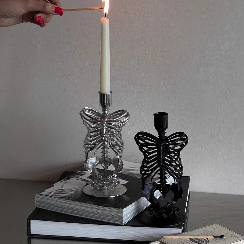 Creative Candlestick Dark Gothic Metal Ornament Candlesticks Candle Holders Room Decor Home Decoration Decorations Accessories